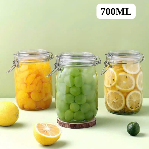 HỦ THUỶ TINH CÓ NẮP GÀI INOX 6503 700ML