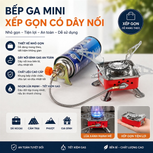 BẾP GA MINI XẾP GỌN CÓ DÂY NỐI (T50)