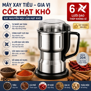 MÁY XAY TIÊU NGỦ CỐC HẠT KHÔ GIA VỊ 6 LƯỠI (T48)