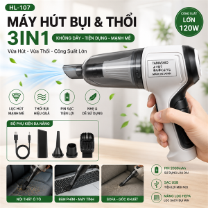 MÁY HÚT BỤI VÀ THỔI 3IN1 KHÔNG DÂY HL- 107 (T40)
