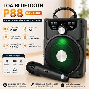 LOA BLUETOOTH P88 CÓ MICRO HÁT KARAOKE