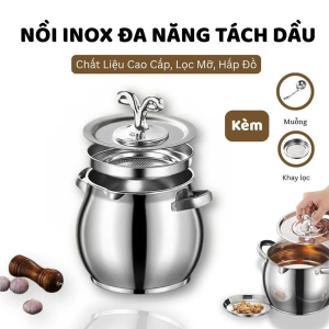 ÂU ĐỰNG MỠ INOX CÓ RÂY LỌC 2.5L (T80)