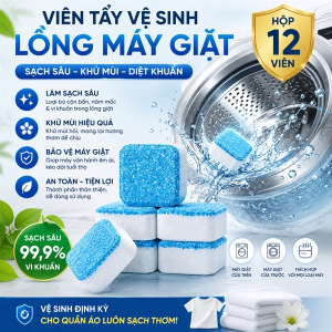 HỘP 12 VIÊN TẨY VỆ SINH LỒNG MÁY GIẶT