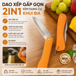 DAO XẾP GẤP GỌN 2IN1 KÈM DỤNG CỤ KHUI BIA