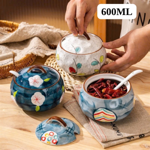 HỦ SỨ ĐỰNG MỠ PHONG CÁCH NHẬT 600ML