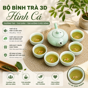 BỘ BÌNH TRÀ 3D HÌNH CÁ (T36)
