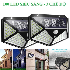 ĐÈN NĂNG LƯỢNG MẶT TRỜI CẢM BIẾN 100 LED