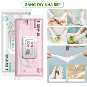 HỘP 30 GĂNG TAY RỬA CHÉN BẰNG PVC MỎNG (T80)