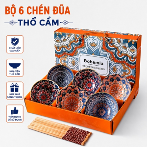BỘ 6 CHÉN ĐŨA THỔ CẨM (T20)