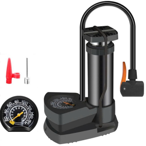 BƠM XE ĐẠP CHÂN ĐỨNG FOOT PUMP CÓ ĐỒNG HỒ