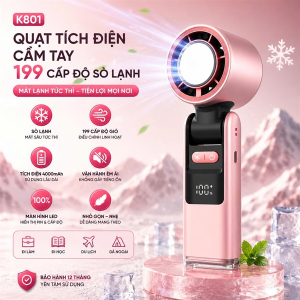 QUẠT TÍCH ĐIỆN CẦM TAY 199 CẤP ĐỘ SÒ LẠNH K801 (T60)