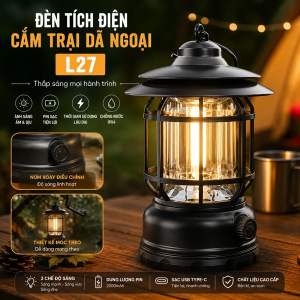 ĐÈN TÍCH ĐIỆN CẮM TRẠI DÃ NGOẠI L27 (T60)