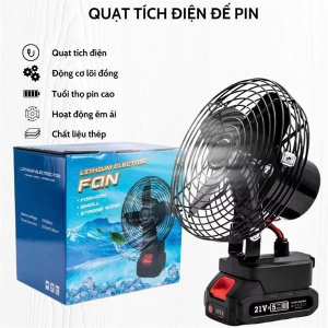 QUẠT TÍCH ĐIỆN LỒNG SẮT ĐẢO CHIỀU PIN 10 CELL (T16)