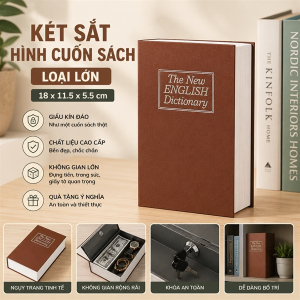 KÉT SẮT HÌNH CUỐN SÁCH LOẠI LỚN 18X11.5X5.5CM (T24)
