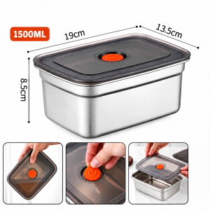 HỘP ĐỰNG THỰC PHẨM INOX 304 1500ML (T200)