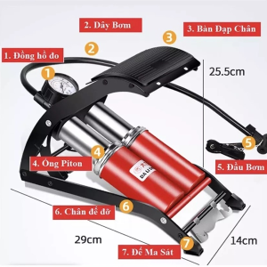 BƠM HƠI ĐẠP CHÂN 2 ỐNG DA LI SHEN (T15)