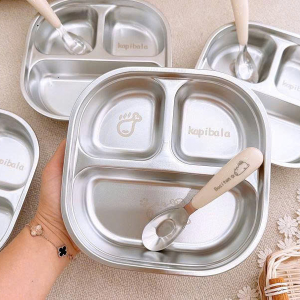 KHAY CƠM INOX 3 NGĂN KÈM THÌA (T100)