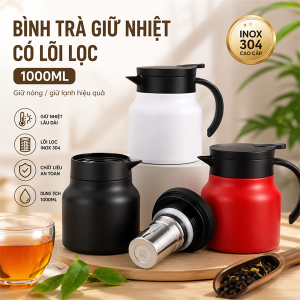 BÌNH TRÀ GIỮ NHIỆT CÓ LÕI LỌC 1000ML (T40)