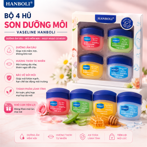 BỘ 4 HỦ SON DƯỠNG MÔI VASELINE HANBOLI