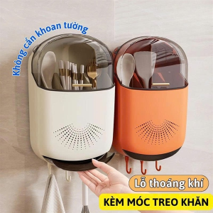 HỘP ĐỰNG ĐŨA MUỖNG TREO TƯỜNG CÓ NẮP ĐẬY