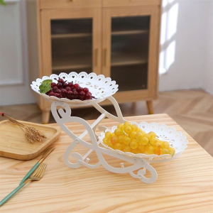 KHAY ĐỰNG TRÁI CÂY 2 TẦNG