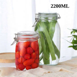 HỦ THUỶ TINH CÓ NẮP GÀI INOX 6505 2200ML