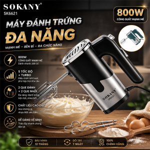 MÁY ĐÁNH TRỨNG ĐA NĂNG SOKANY 800W SK6621 (T24)