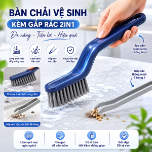BÀN CHẢI VỆ SINH KÈM GẮP RÁC 2IN1 ĐA NĂNG