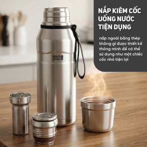 BÌNH GIỮ NHIỆT INOX 316 LEBENLANG DUNG TÍCH 1500ML