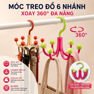 MÓC TREO ĐỒ 6 NHÁNH XOAY 360 ĐỘ ĐA NĂNG (T400)