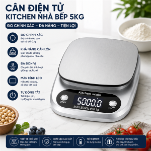 CÂN ĐIỆN TỬ KITCHEN NHÀ BẾP 5KG (T40)