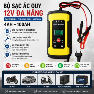 BỘ SẠC ẮC QUY 12V KÈM PHỤC HỒI BÌNH ĐA NĂNG (T50)