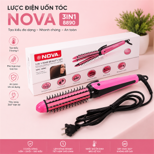 LƯỢC ĐIỆN UỐN TÓC NOVA 3IN1 8890