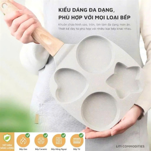 CHẢO 4 NGĂN NGÔI SAO & TIM CÁN GỖ