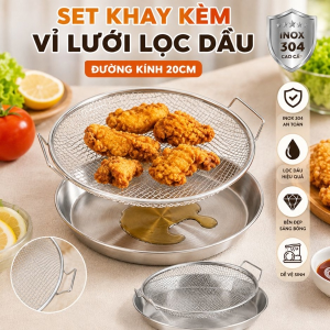 SET KHAY KÈM VỈ LƯỚI LỌC DẦU 20CM (T200)
