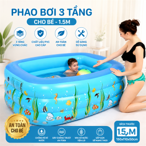 PHAO BƠI 3 TẦNG CHO BÉ 1.5M HOẠ TIẾT (T20)