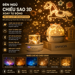 ĐÈN NGỦ CHIẾU SAO 3D XOAY TỰ ĐỘNG CÓ NHẠC (T48)