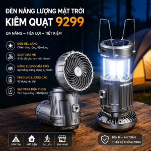 ĐÈN NĂNG LƯỢNG MẶT TRỜI KIÊM QUẠT 9299 (T60)