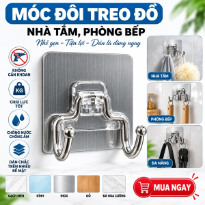 MÓC ĐÔI TREO ĐỒ NHÀ TẮM, PHÒNG BẾP (T216)