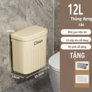 THÙNG RÁC TREO TƯỜNG CLEAN 12L CÓ NẮP (T48)