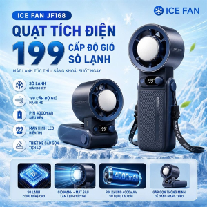 QUẠT TÍCH ĐIỆN 199 CẤP ĐỘ GIÓ SÒ LẠNH ICE FAN JF168 A228 (T60)