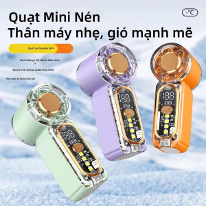 QUẠT MINI CẦM TAY X699 LED TRONG SUỐT (T200)
