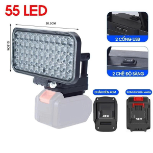 ĐÈN LED 55 BÓNG DÙNG PIN MÁY KHOAN (T50)