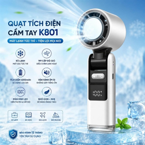 QUẠT TÍCH ĐIỆN CẦM TAY 199 CẤP ĐỘ SÒ LẠNH K801 (T60)