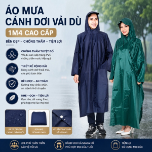 ÁO MƯA CÁNH DƠI VẢI DÙ 1M4 CAO CẤP (T40)