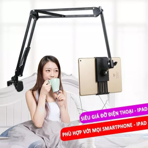 GIÁ ĐỠ KẸP IPAD ĐẦU GIƯỜNG 3 KHÚC