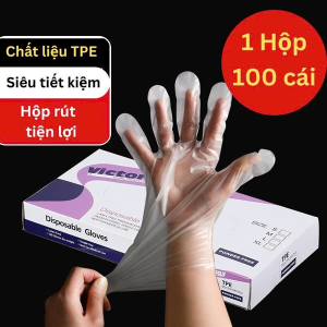 HỘP 100 GĂNG TAY CAO SU TPE (T60)