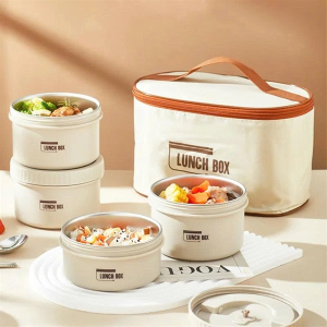 HỘP CƠM GIỮ NHIỆT INOX 4 TẦNG KÈM TÚI (T30)