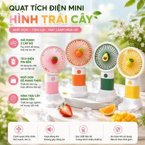 QUẠT TÍCH ĐIỆN MINI HÌNH TRÁI CÂY (T144)
